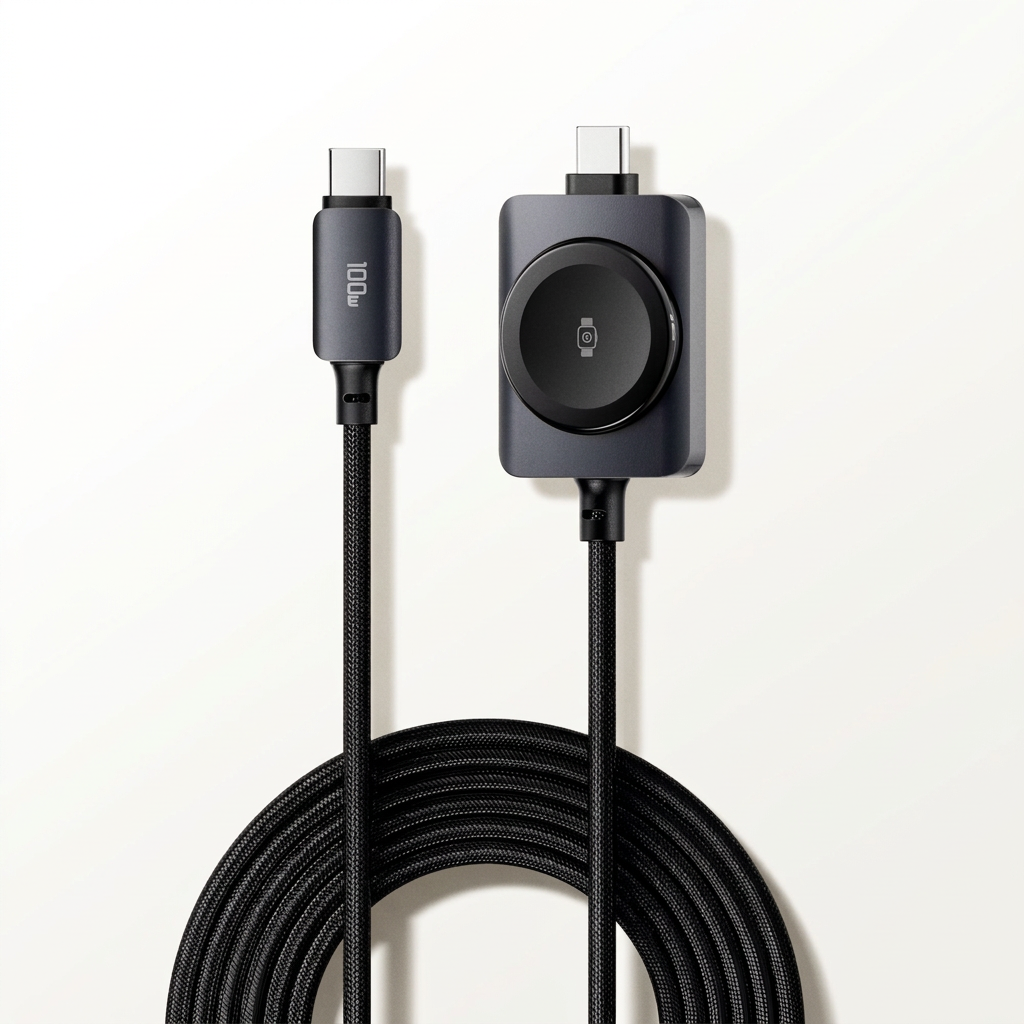 DuoCharge 100W 2-in-1 USB-C and Apple Watch Charging Cable