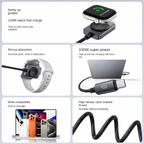 DuoCharge 100W 2-in-1 USB-C and Apple Watch Charging Cable