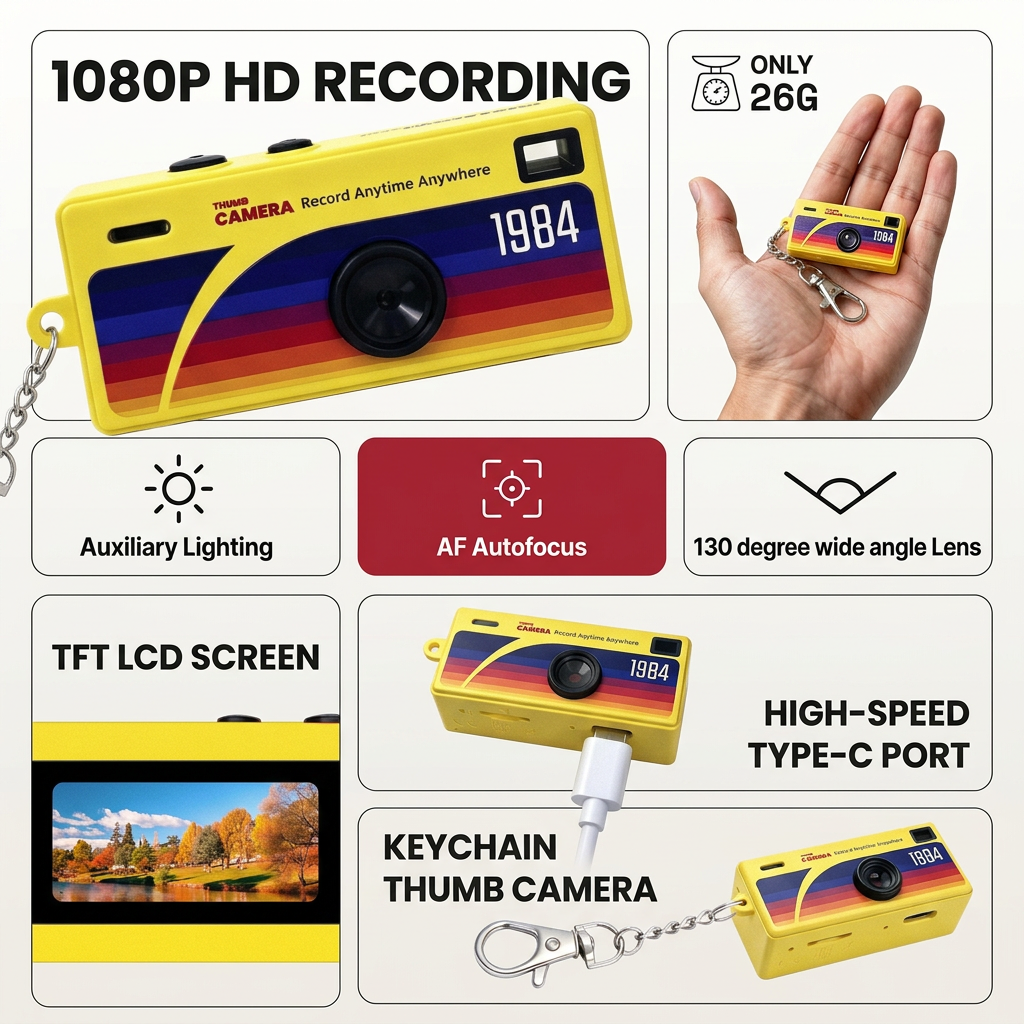 G6 Thumb Camera Pro - Mini Keychain Digital Camera