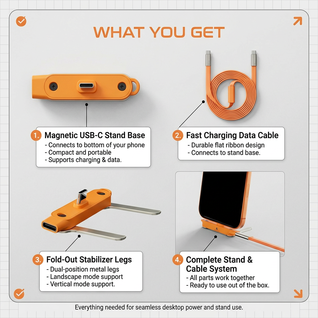 2in1 Detachable Cable with Stand