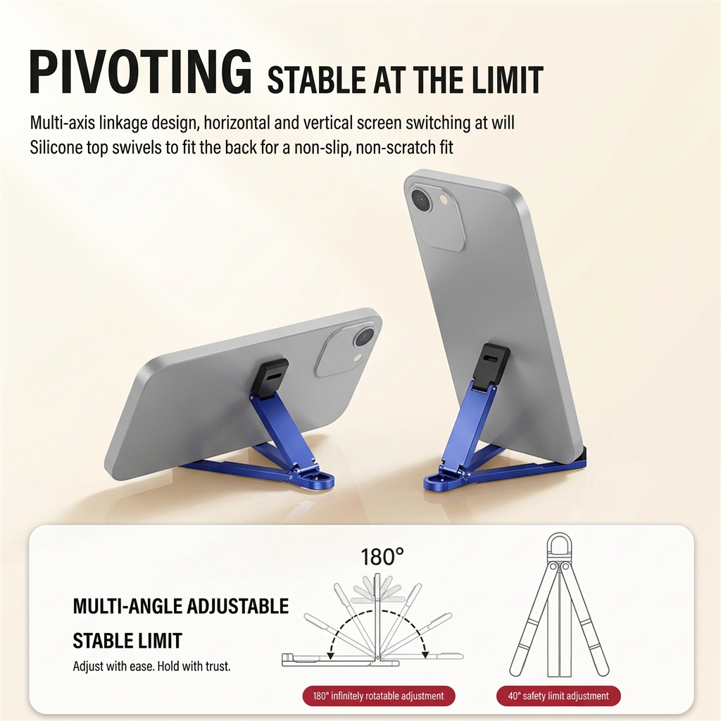 Foldable Pocket Phone Stand Keychain